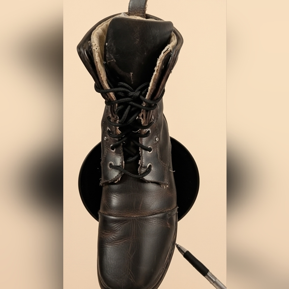BED STU Brand  DISTRESSED Brown Leather Lace-Up Boots SIZE 9.5
